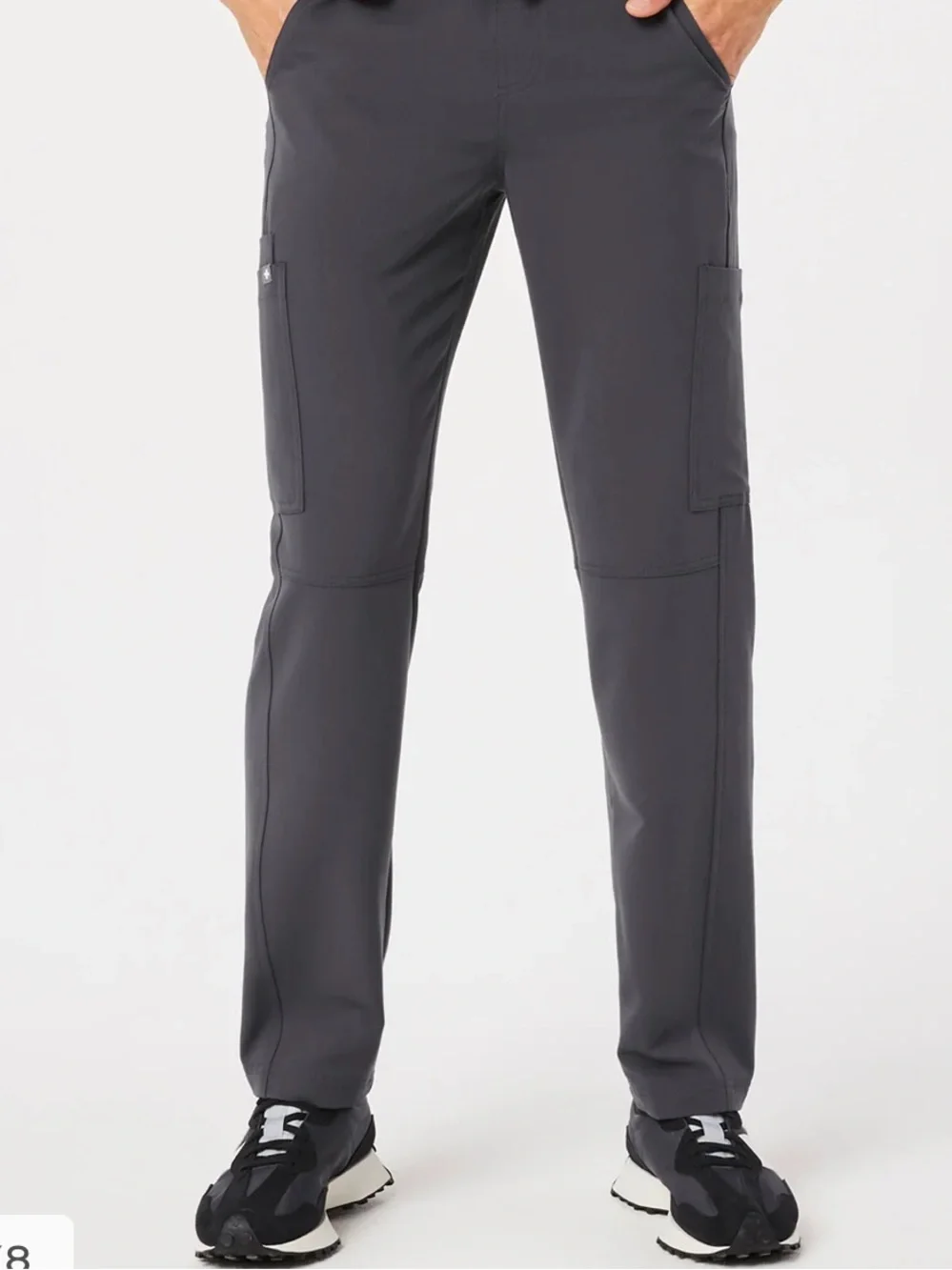 Figs Axim Straight-Leg Cargo Scrub Pant Charcoal Small